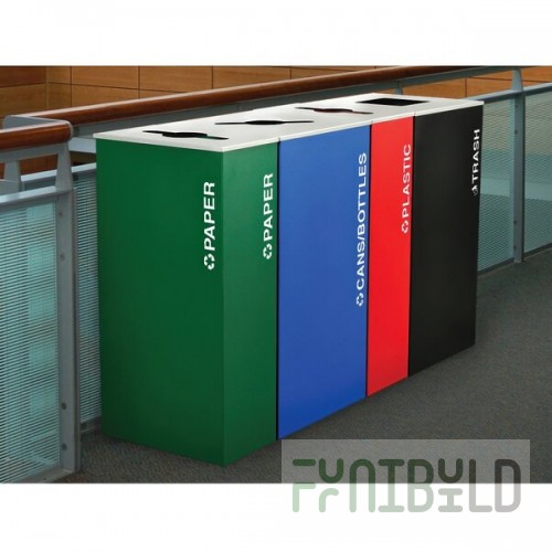 Ex-Cell Kaiser RC-KD36-C RYX Kaleidoscope XL Series Royal Blue Texture Square 36 Gallon Customizable Cans / Bottles Receptacle