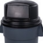 Carlisle 34105703 Bronco 44 - 55 Gallon Black Round Dome Top Trash Can Lid with Hinged Door Carlisle 34105703 Bronco 44 - 55 Gallon Black Round Dome Top Trash Can Lid with Hinged Door