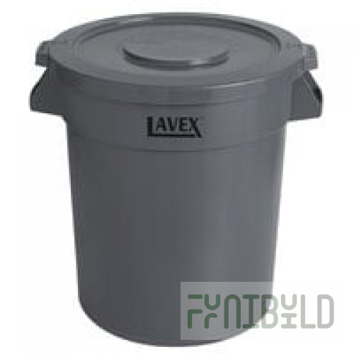 Continental Huskee 20 Gallon Gray Round Trash Can with Gray Lid