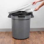 Continental Huskee 20 Gallon Gray Round Trash Can with Gray Lid Continental Huskee 20 Gallon Gray Round Trash Can with Gray Lid