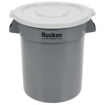 Continental Huskee 20 Gallon Gray Round Trash Can with Gray Lid Continental Huskee 20 Gallon Gray Round Trash Can with Gray Lid