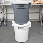 Continental Huskee 20 Gallon Gray Round Trash Can with Gray Lid Continental Huskee 20 Gallon Gray Round Trash Can with Gray Lid