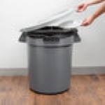 Continental Huskee 20 Gallon Gray Round Trash Can with Gray Lid Continental Huskee 20 Gallon Gray Round Trash Can with Gray Lid