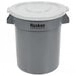Continental Huskee 20 Gallon Gray Round Trash Can with Gray Lid Continental Huskee 20 Gallon Gray Round Trash Can with Gray Lid