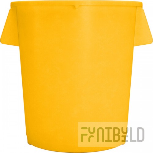 Carlisle 84105504 Bronco 55 Gallon Yellow Round Trash Can
