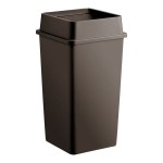 Lavex 50 Gallon Brown Square Trash Can with Drop Shot Lid