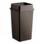 Lavex 50 Gallon Brown Square Trash Can with Drop Shot Lid