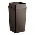Lavex 50 Gallon Brown Square Trash Can with Drop Shot Lid