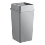 Lavex 50 Gallon Brown Square Trash Can with Drop Shot Lid