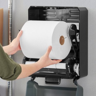 Tork Advanced White 1-Ply Notched Paper Towel Roll H80, 800 Feet / Roll - 6/Case Tork Advanced White 1-Ply Notched Paper Towel Roll H80, 800 Feet / Roll - 6/Case