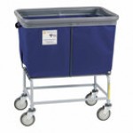 R&B Wire Products, Inc. 6 Bushel Navy Elevated Antimicrobial Vinyl Basket Truck with Bumper 466SOB/ANTI/NVY