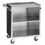 Lakeside 678B Black Vinyl 4 Shelf Stainless Steel Beverage Service Cart - 24