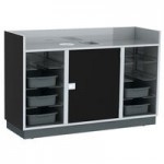 Lakeside 678B Black Vinyl 4 Shelf Stainless Steel Beverage Service Cart - 24