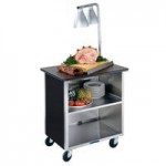 Lakeside 678B Black Vinyl 4 Shelf Stainless Steel Beverage Service Cart - 24