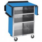 Lakeside 678B Black Vinyl 4 Shelf Stainless Steel Beverage Service Cart - 24