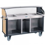 Lakeside 678B Black Vinyl 4 Shelf Stainless Steel Beverage Service Cart - 24
