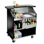 Lakeside 678B Black Vinyl 4 Shelf Stainless Steel Beverage Service Cart - 24