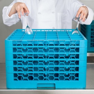 Carlisle RG36-514 OptiClean 36 Compartment Blue Glass Rack with 5 Extenders Carlisle RG36-514 OptiClean 36 Compartment Blue Glass Rack with 5 Extenders