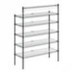 Regency NSF Black Epoxy Take-Out Shelving Station with 5 Shelves and PVC Shelf Mat Overlay - 18