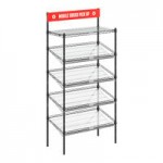 Regency NSF Black Epoxy Take-Out Shelving Station with 5 Shelves and PVC Shelf Mat Overlay - 18
