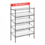 Regency NSF Black Epoxy Take-Out Shelving Station with 5 Shelves and PVC Shelf Mat Overlay - 18