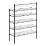 Regency NSF Black Epoxy Take-Out Shelving Station with 5 Shelves and PVC Shelf Mat Overlay - 18