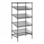 Regency NSF Black Epoxy Take-Out Shelving Station with 5 Shelves and PVC Shelf Mat Overlay - 18