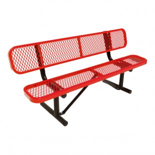 Lifeyard 6' Red Expanded Metal Bench