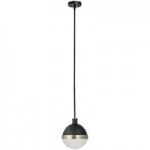 Globe Mid-Century Modern Matte Black / Antique Brass Plug-In or Hardwire Wall Sconce - 120V, 60W Globe Mid-Century Modern Matte Black / Antique Brass Plug-In or Hardwire Wall Sconce - 120V, 60W