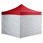 Backyard Pro Courtyard Series 10' x 10' Red Straight Leg Aluminum Instant Pop Up Canopy Tent Deluxe Kit with 4 Side Walls