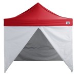 Backyard Pro Courtyard Series 10' x 10' Red Straight Leg Aluminum Instant Pop Up Canopy Tent Deluxe Kit with 4 Side Walls