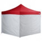 Backyard Pro Courtyard Series 10' x 10' Red Straight Leg Aluminum Instant Pop Up Canopy Tent Deluxe Kit with 4 Side Walls