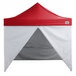 Backyard Pro Courtyard Series 10' x 10' Red Straight Leg Aluminum Instant Pop Up Canopy Tent Deluxe Kit with 4 Side Walls
