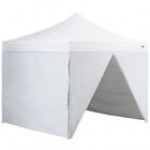 Backyard Pro Courtyard Series 10' x 10' Red Straight Leg Aluminum Instant Pop Up Canopy Tent Deluxe Kit with 4 Side Walls