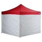 Backyard Pro Courtyard Series 10' x 10' Red Straight Leg Aluminum Instant Pop Up Canopy Tent Deluxe Kit with 4 Side Walls
