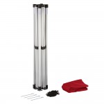 Backyard Pro Courtyard Series 10' x 10' Red Straight Leg Aluminum Instant Pop Up Canopy Tent Deluxe Kit with 4 Side Walls