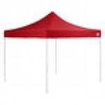 Backyard Pro Courtyard Series 10' x 10' Red Straight Leg Aluminum Instant Pop Up Canopy Tent Deluxe Kit with 4 Side Walls