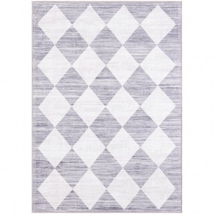 Abani Parker Collection 4' x 6' Gray Modern Geometric Diamond Area Rug