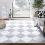 Abani Parker Collection 4' x 6' Gray Modern Geometric Diamond Area Rug Abani Parker Collection 4' x 6' Gray Modern Geometric Diamond Area Rug