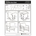 LumiSource Franklin Camel Faux Leather Accent Chair with Black Steel Frame and Armrests