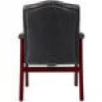 Boss B959-BK Ivy League Black Caressoft Executive Guest Chair with Mahogany Finish Boss B959-BK Ivy League Black Caressoft Executive Guest Chair with Mahogany Finish