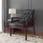 Boss B959-BK Ivy League Black Caressoft Executive Guest Chair with Mahogany Finish Boss B959-BK Ivy League Black Caressoft Executive Guest Chair with Mahogany Finish