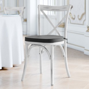 Lancaster Table & Seating Vineyard Rustic White Wood Cross Back Chair with 2 Lancaster Table & Seating Vineyard Rustic White Wood Cross Back Chair with 2