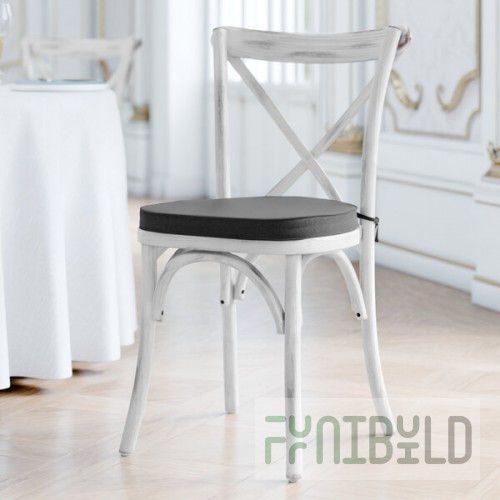 Lancaster Table & Seating Vineyard Rustic White Wood Cross Back Chair with 2