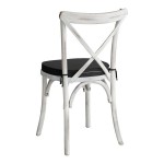 Lancaster Table & Seating Vineyard Rustic White Wood Cross Back Chair with 2 Lancaster Table & Seating Vineyard Rustic White Wood Cross Back Chair with 2