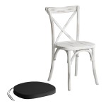 Lancaster Table & Seating Vineyard Rustic White Wood Cross Back Chair with 2 Lancaster Table & Seating Vineyard Rustic White Wood Cross Back Chair with 2