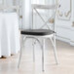 Lancaster Table & Seating Vineyard Rustic White Wood Cross Back Chair with 2 Lancaster Table & Seating Vineyard Rustic White Wood Cross Back Chair with 2