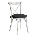 Lancaster Table & Seating Vineyard Rustic White Wood Cross Back Chair with 2 Lancaster Table & Seating Vineyard Rustic White Wood Cross Back Chair with 2