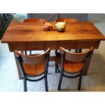 Lancaster Table & Seating Boomerang Black Finish Chair with Dark Gray Vinyl Seat and Driftwood Back