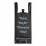 Choice .98 Mil Black Italic Thank You Extra Heavy-Duty Plastic Liquor Bag - 1,000/Case